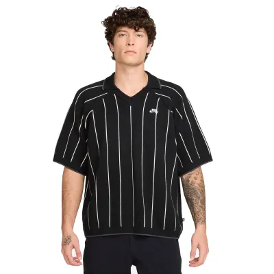 NIKE SB STRIPED SHORT-SLEEVED POLO SWEATER