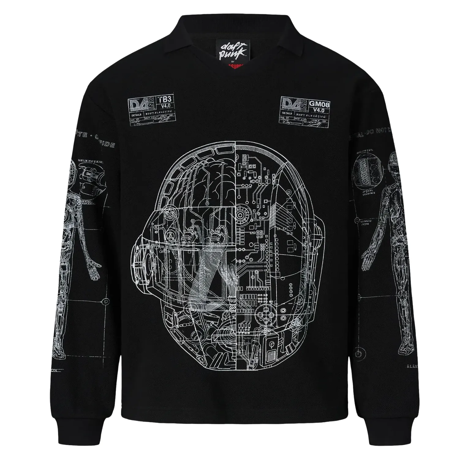 PLEASURES X DAFT PUNK SCHEMATIC LONG SLEEVE POLO
