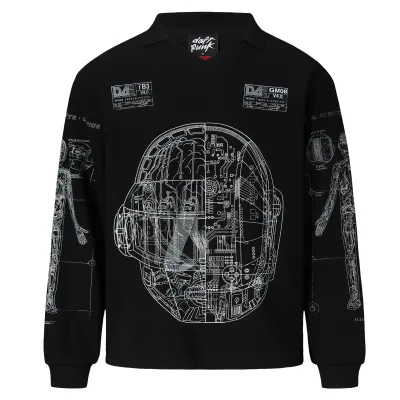 PLEASURES X DAFT PUNK SCHEMATIC LONG SLEEVE POLO