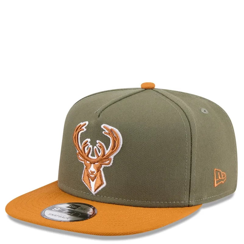 NEW ERA MILWAUKEE BUCKS 2-TONE COLOR PACK A-FRAME 9FIFTY SNAPBACK HAT