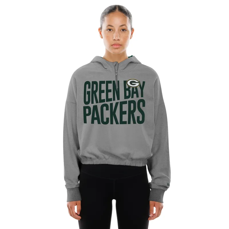 NEW ERA GREEN BAY PACKERS WOMEN&#39;S 1/4-ZIP HOODIE