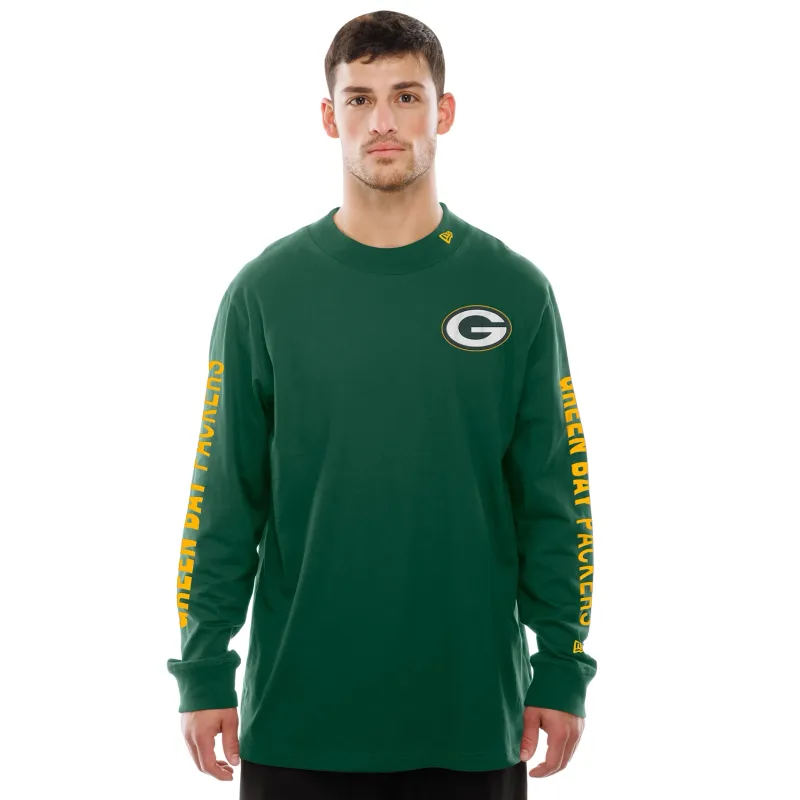 NEW ERA GREEN BAY PACKERS MOCK NECK LONG SLEEVE TEE