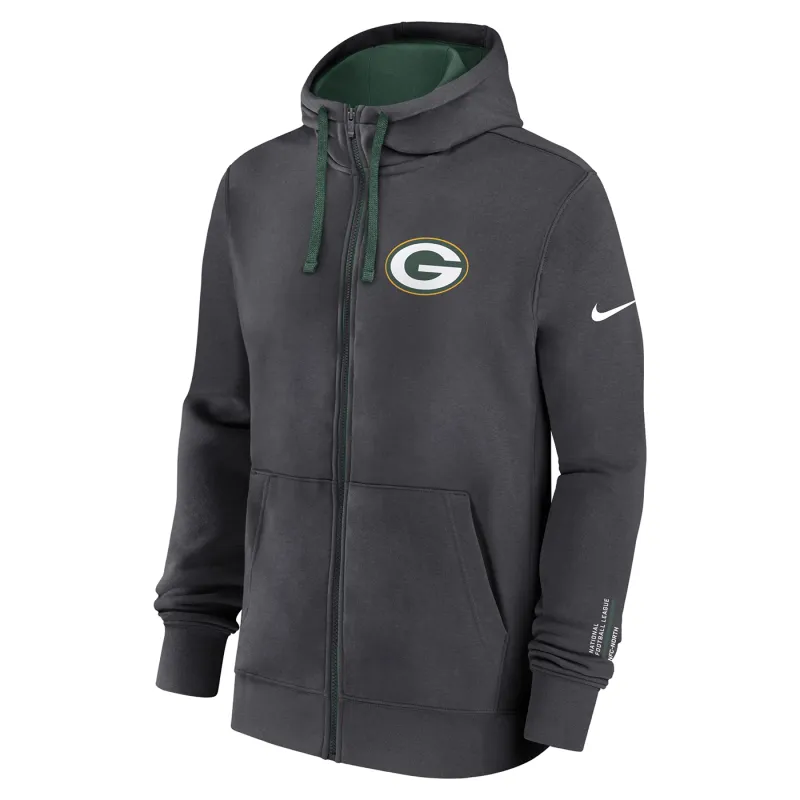 NIKE GREEN BAY PACKERS CLUB FULL-ZIP HOODIE