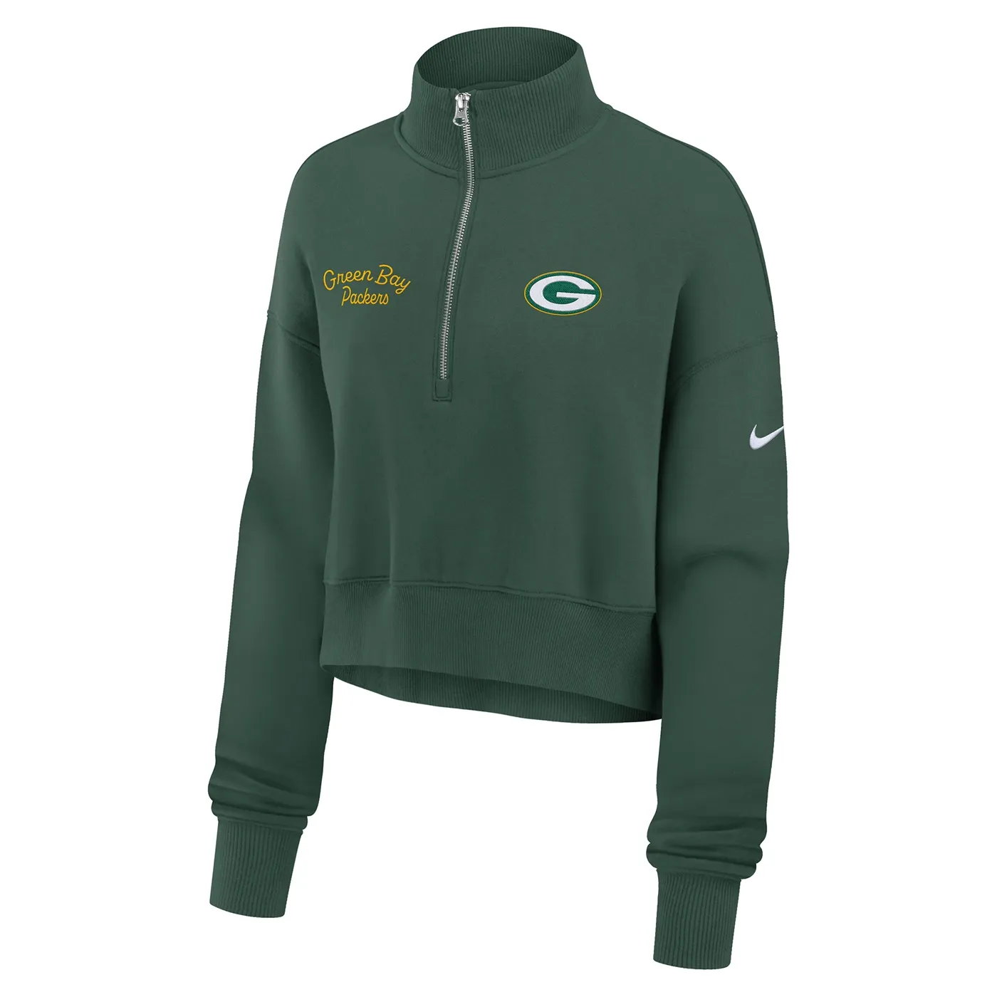 NIKE GREEN BAY PACKERS WOMENS PHOENIX 1/4 ZIP SWEATSHIRT