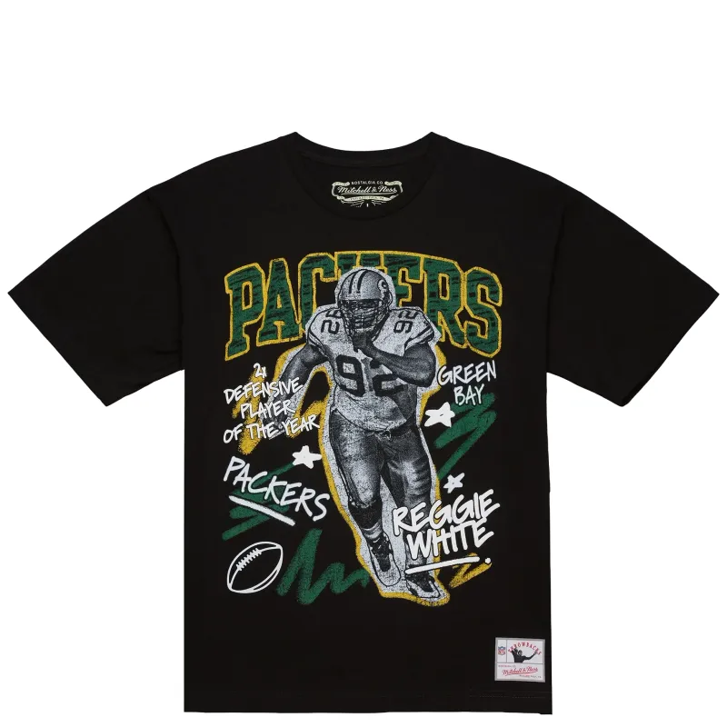 MITCHELL &amp; NESS GREEN BAY PACKERS CHALKED UP REGGIE WHITE TEE