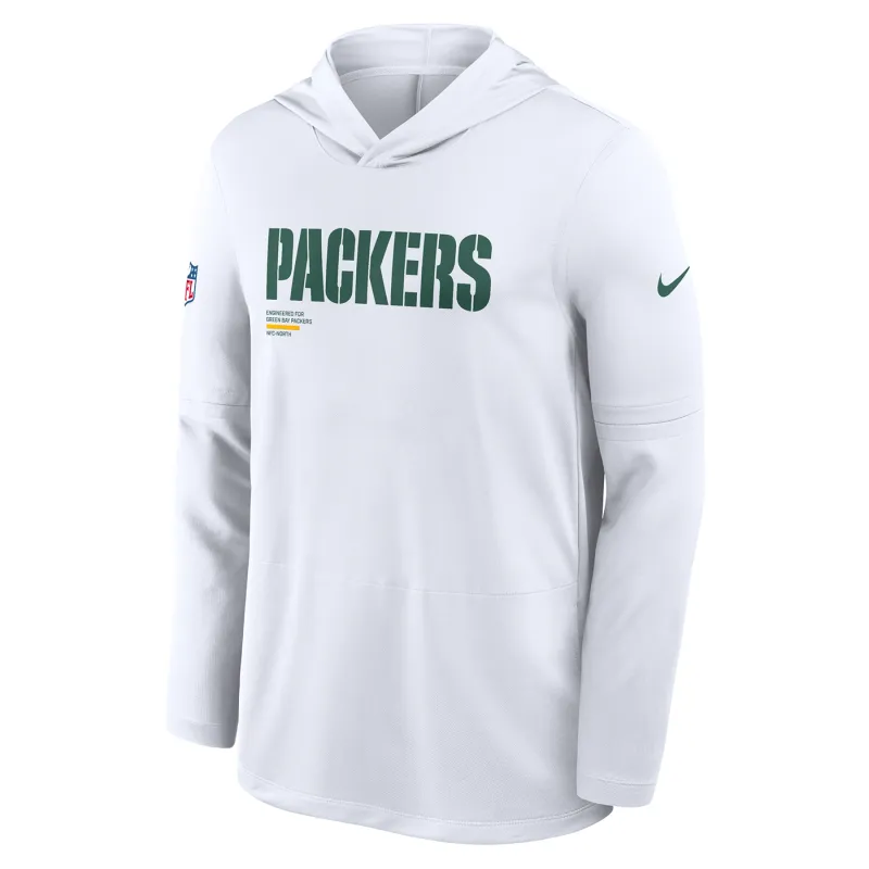 NIKE GREEN BAY PACKERS DRI-FIT SIDELINE PERFORMANCE PULLOVER HOODIE