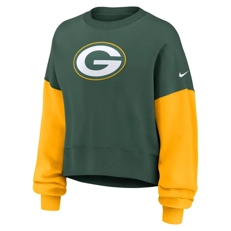 NIKE GREEN BAY PACKERS WOMEN&#39;S OVERSIZED CREWNECK SWEATSHIRT