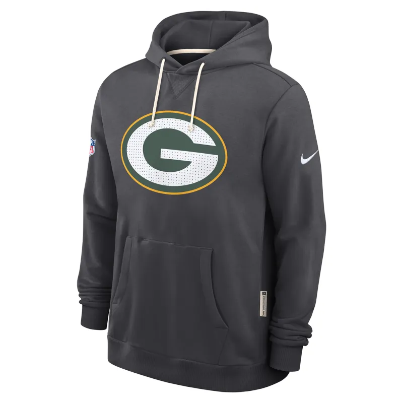 NIKE GREEN BAY PACKERS DRI-FIT SIDELINE STANDARD ISSUE PULLOVER HOODIE