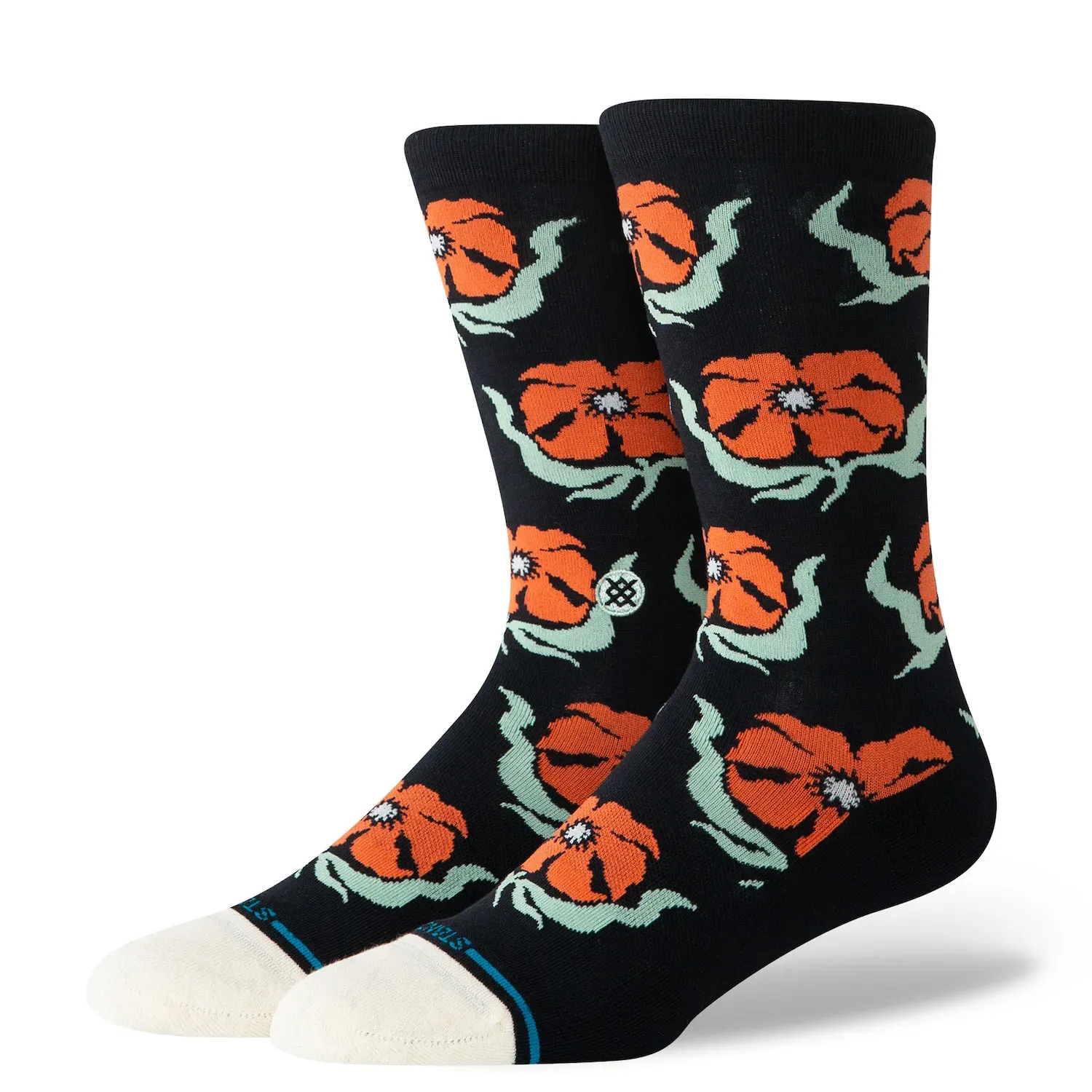 STANCE BROADCAST FLORAL COTTON CREW LIGHT SOCKS