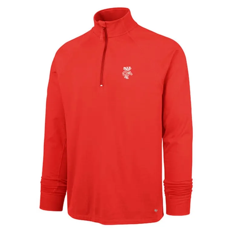 &#39;47 BRAND WISCONSIN BADGERS IMPRINT FORWARD 1/4-ZIP SHIRT