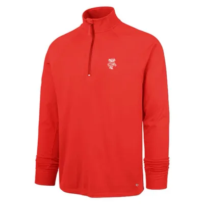 &#39;47 BRAND WISCONSIN BADGERS IMPRINT FORWARD 1/4-ZIP SHIRT