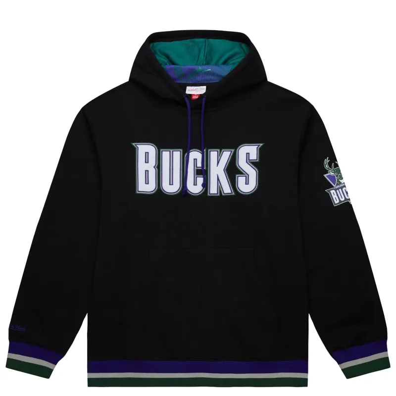 MITCHELL &amp; NESS MILWAUKEE BUCKS PLAYMAKER PULLOVER HOODIE