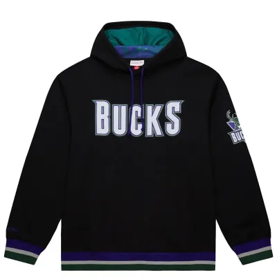 MITCHELL &amp; NESS MILWAUKEE BUCKS PLAYMAKER PULLOVER HOODIE