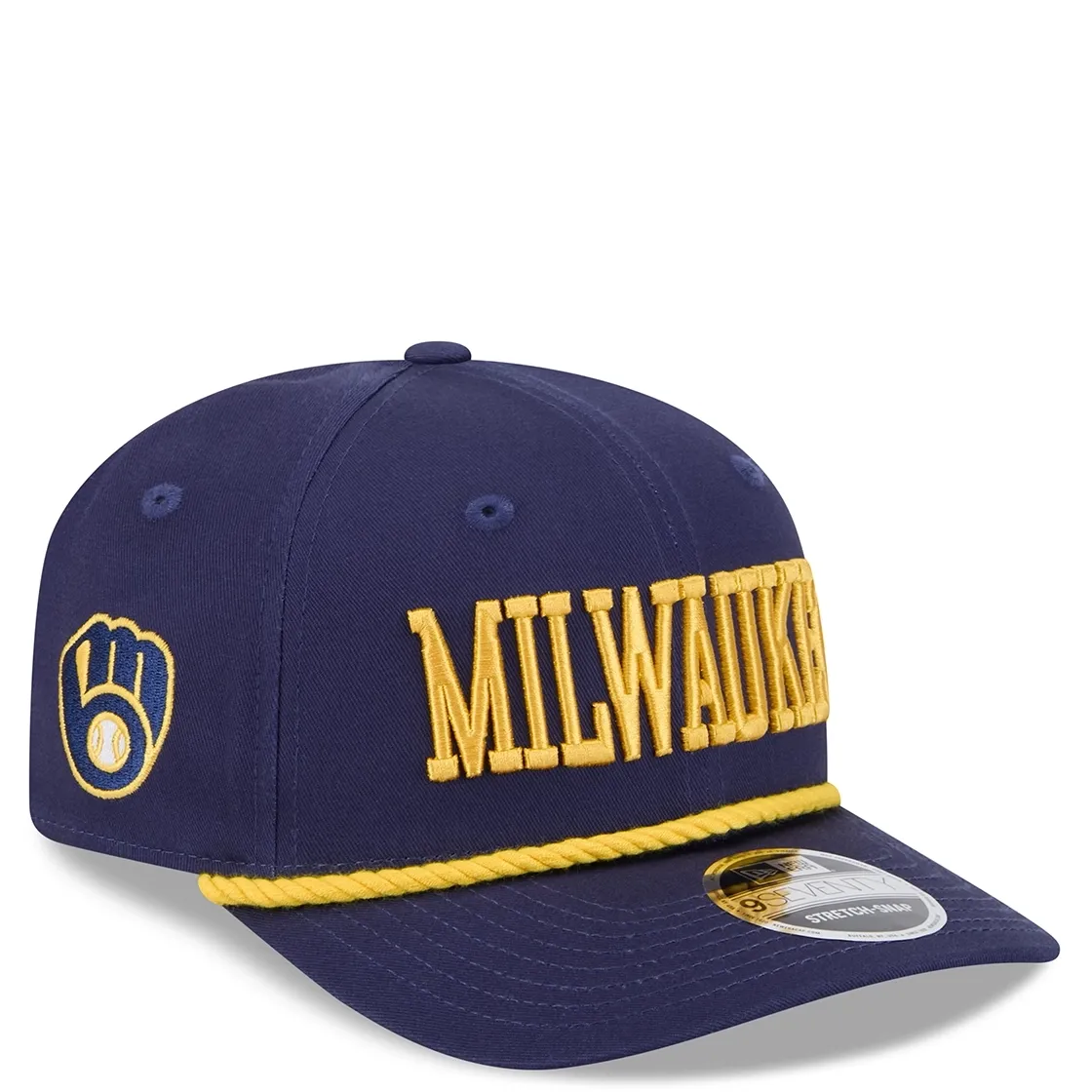 NEW ERA MILWAUKEE BREWERS WORDMARK 9SEVENTY STRETCH SNAPBACK HAT