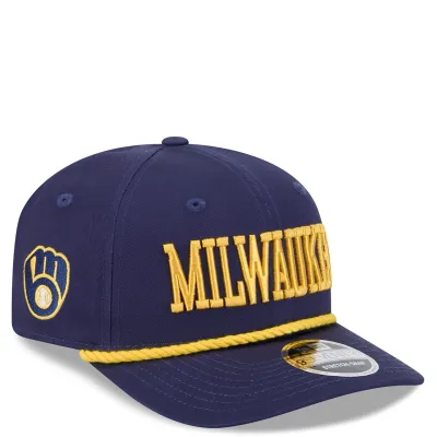 NEW ERA MILWAUKEE BREWERS WORDMARK 9SEVENTY STRETCH SNAPBACK HAT