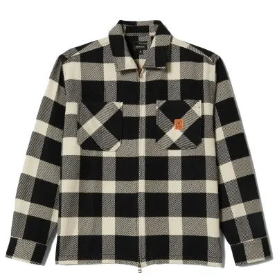 BRIXTON UNION ZIP-UP LONG SLEEVE FLANNEL SHIRT