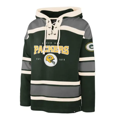 &#39;47 BRAND GREEN BAY PACKERS FIRST DOWN LACER HOODIE