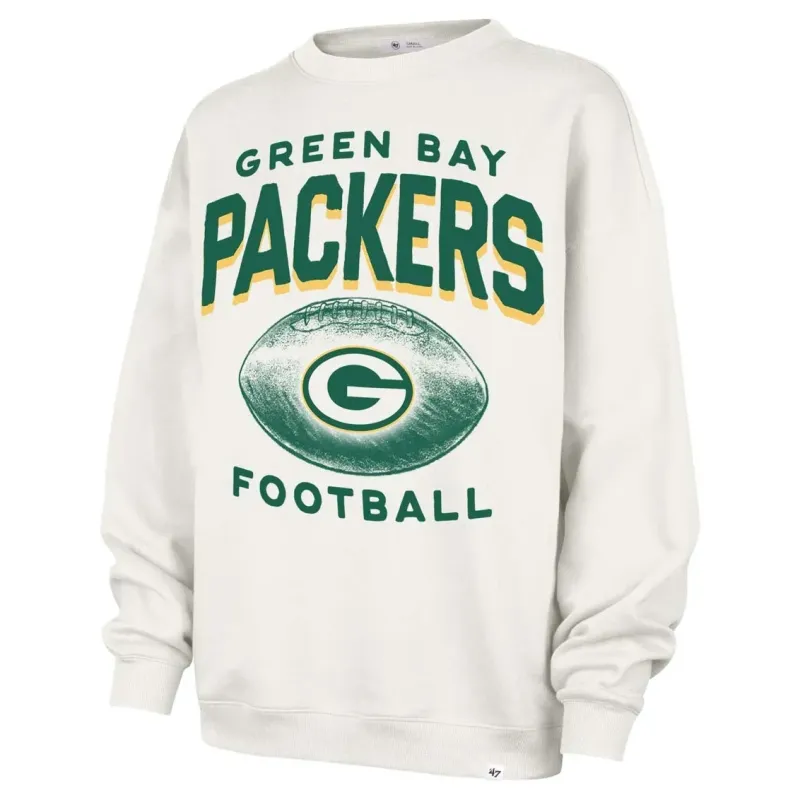 &#39;47 BRAND GREEN BAY PACKERS WOMEN&#39;S ARCH CLOUD OVERSIZED CREWNECK SWEATSHIRT   