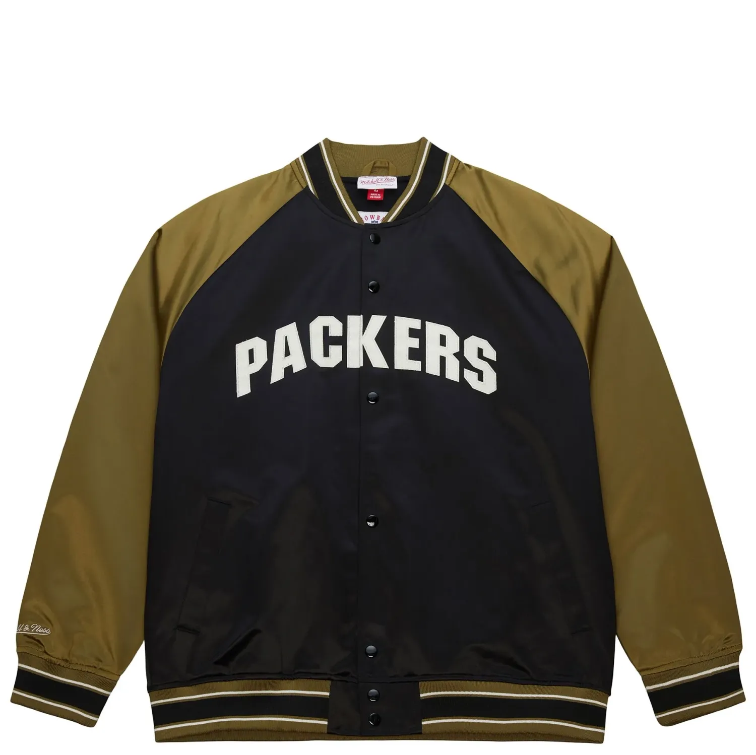 MITCHELL &amp; NESS GREEN BAY PACKERS DOUBLE CLUTCH LIGHTWEIGHT SATIN JACKET