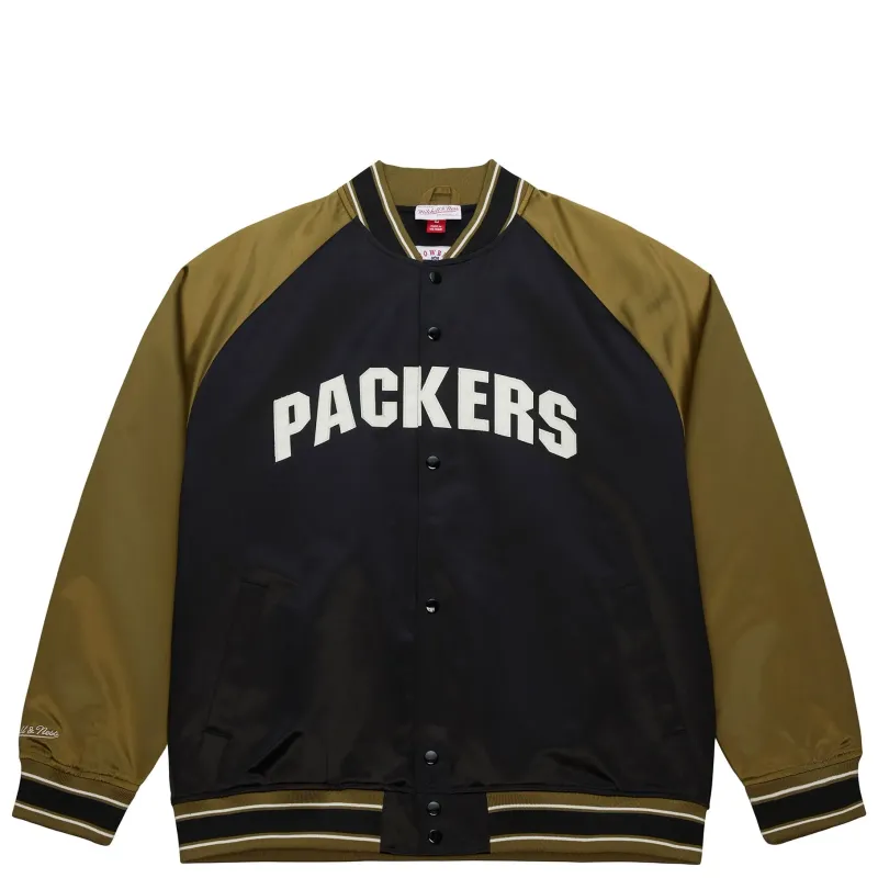 MITCHELL &amp; NESS GREEN BAY PACKERS DOUBLE CLUTCH LIGHTWEIGHT SATIN JACKET