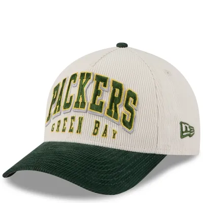 NEW ERA GREEN BAY PACKERS 2-TONE SIDED CORDUROY 9FORTY A-FRAME ADJUSTABLE HAT