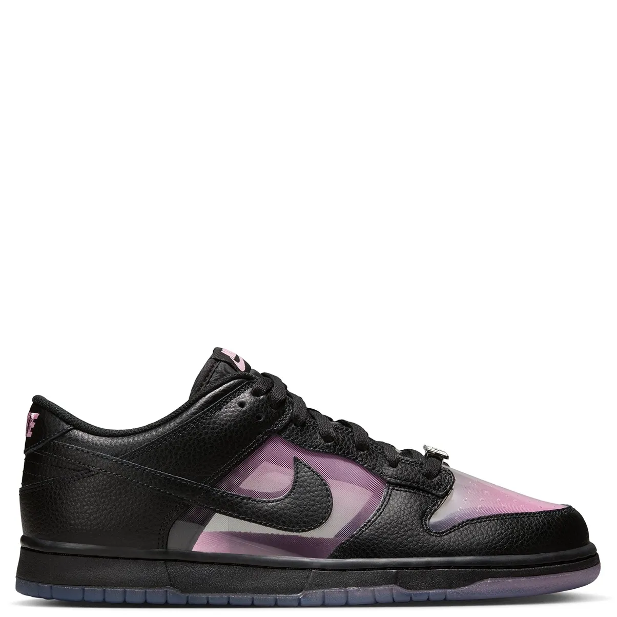 NIKE DUNK LOW RETRO &#39;BLACK AND PINK RISE&#39;