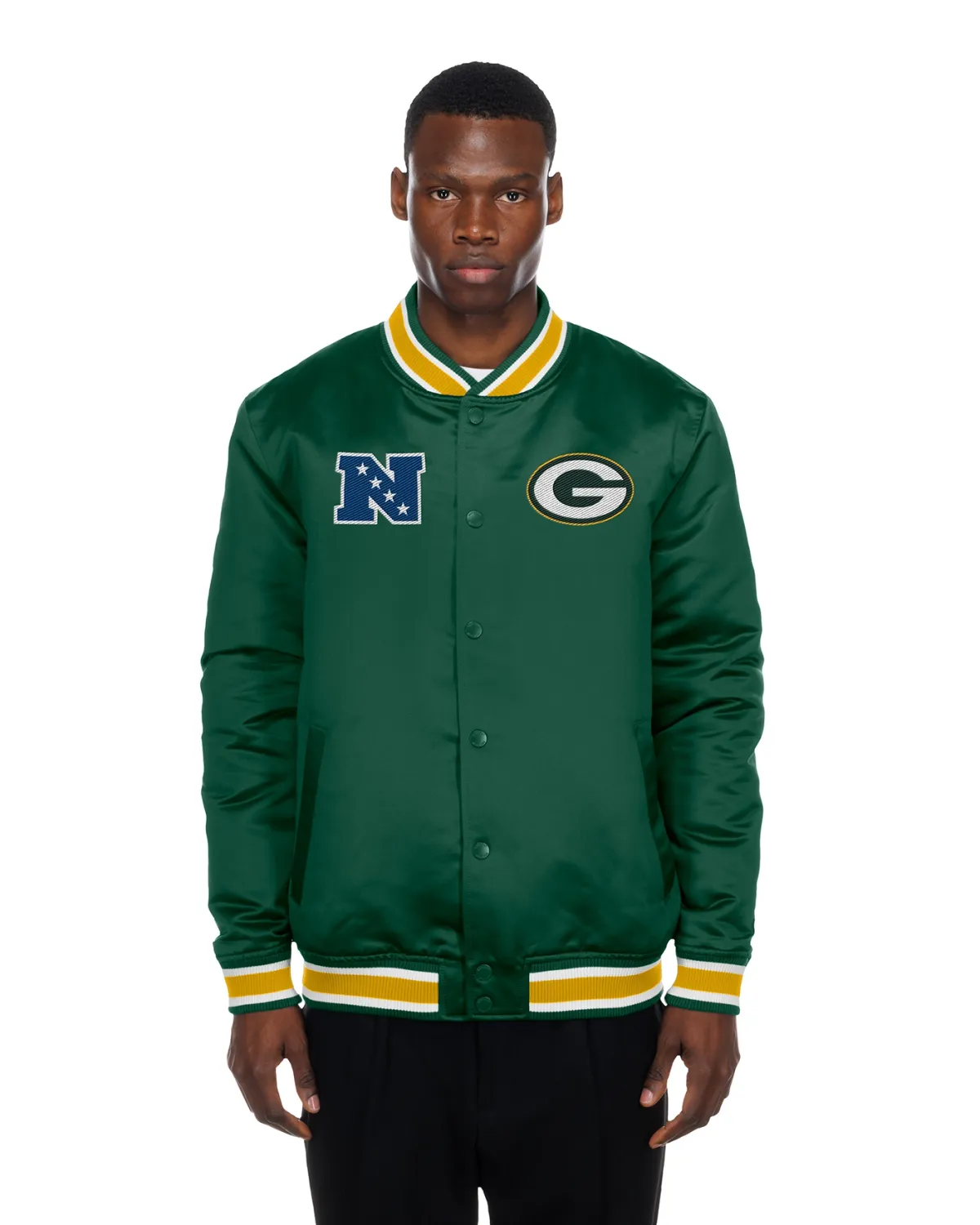New Era Green Bay Packers Sport Class Satin Jacket - Green