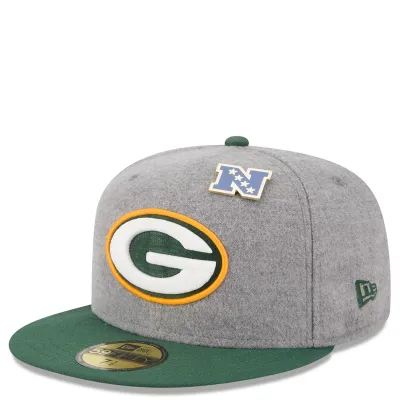 NEW ERA GREEN BAY PACKERS 2-TONE MELTON WOOL 59FIFTY FITTED HAT