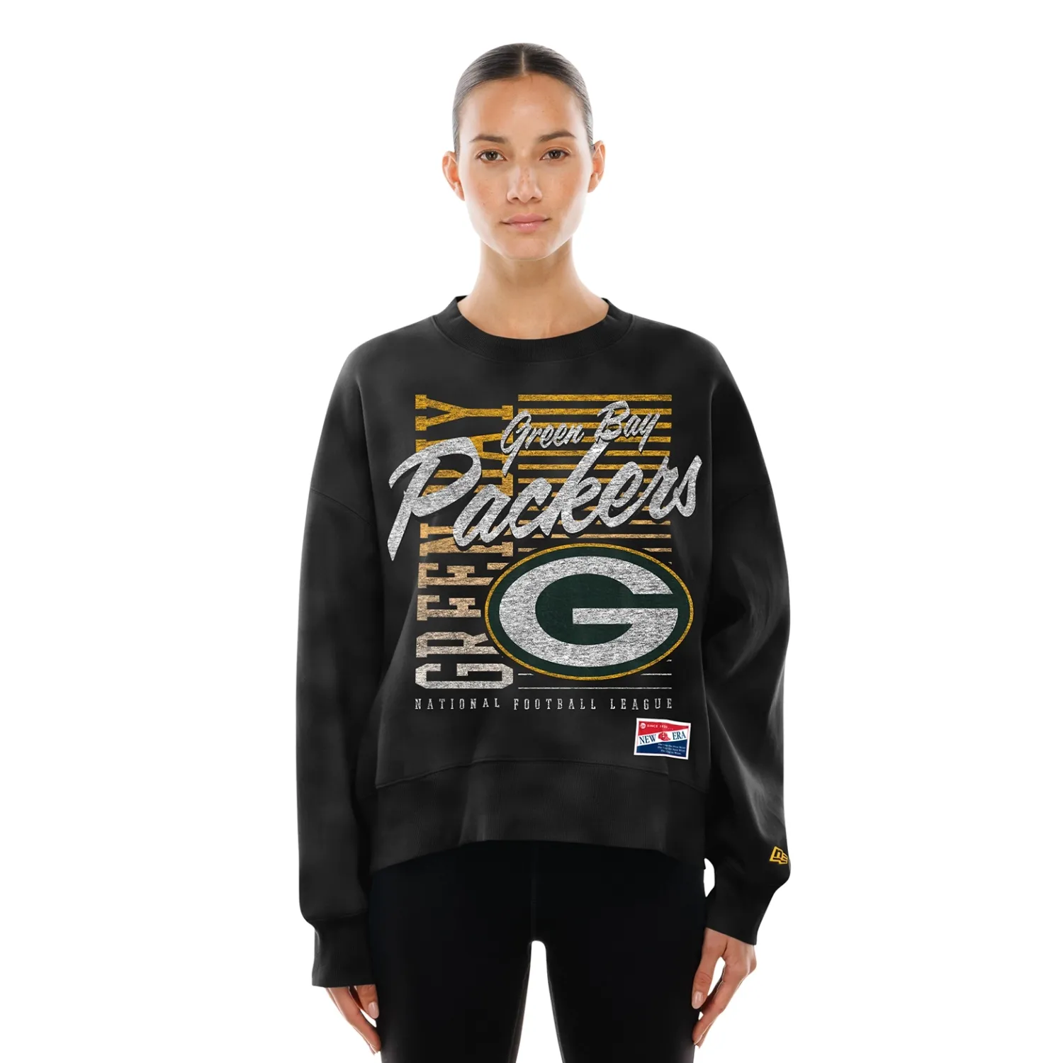 NEW ERA GREEN BAY PACKERS WOMEN&#39;S VINTAGE CROP CREWNECK SWEATSHIRT