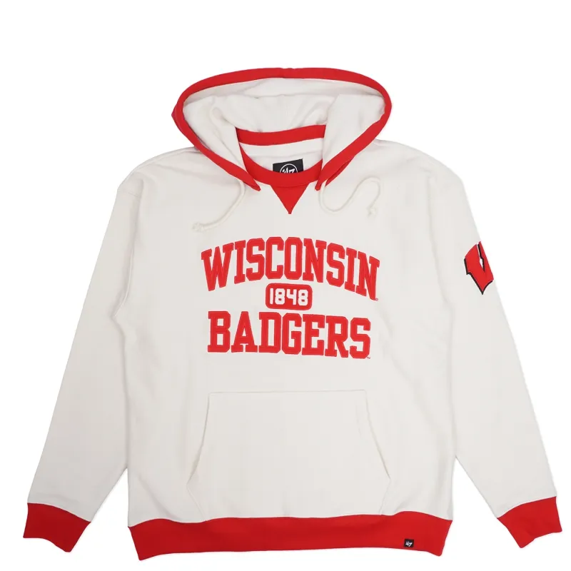 &#39;47 BRAND WISCONSIN BADGERS SKIPPER ORIGINAL PULLOVER HOODIE