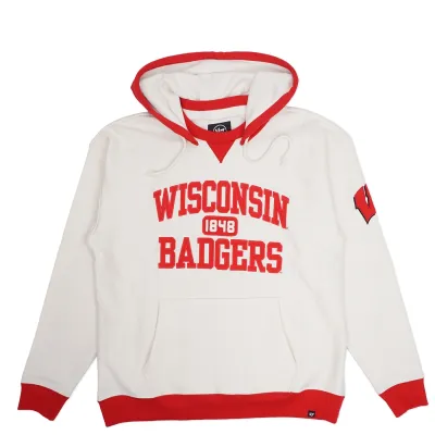 &#39;47 BRAND WISCONSIN BADGERS SKIPPER ORIGINAL PULLOVER HOODIE