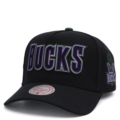 MITCHELL &amp; NESS MILWAUKEE BUCKS CLASS ACT PRO PINCH SNAPBACK HAT