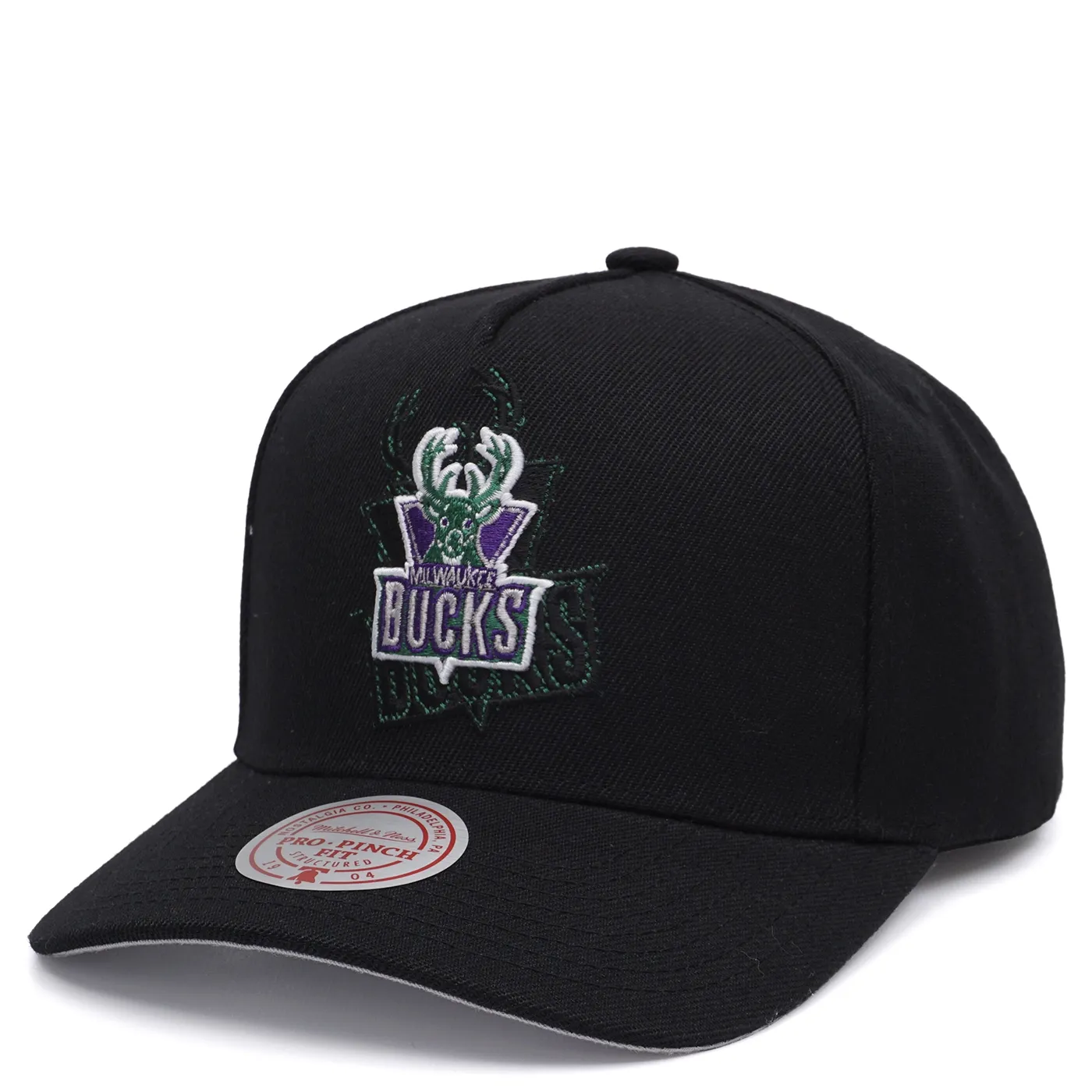 MITCHELL &amp; NESS MILWAUKEE BUCKS TILTED PRO SNAPBACK HAT