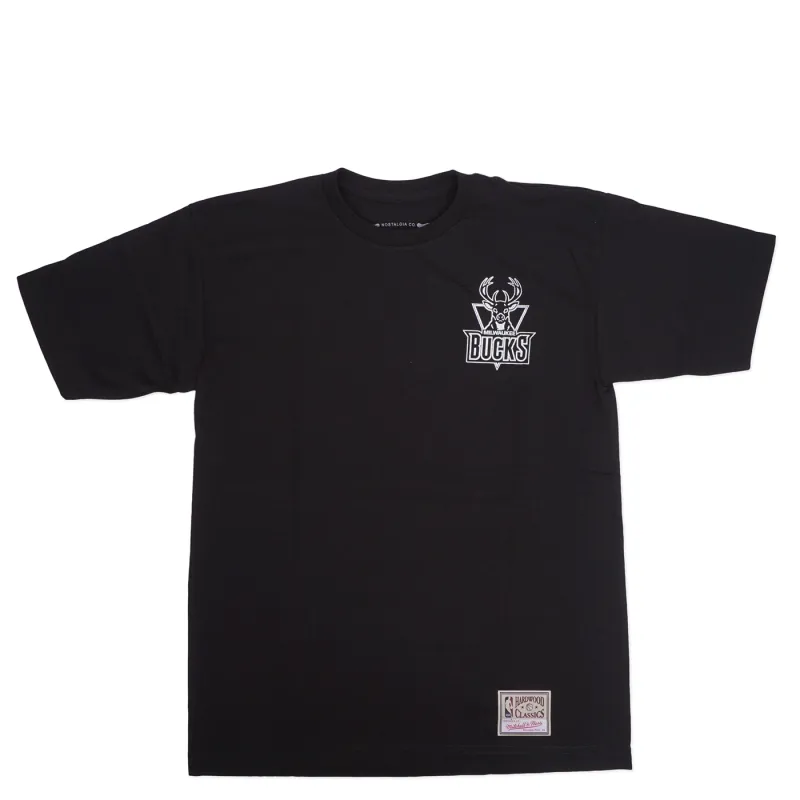 MITCHELL &amp; NESS MILWAUKEE BUCKS OVERLAP TEE