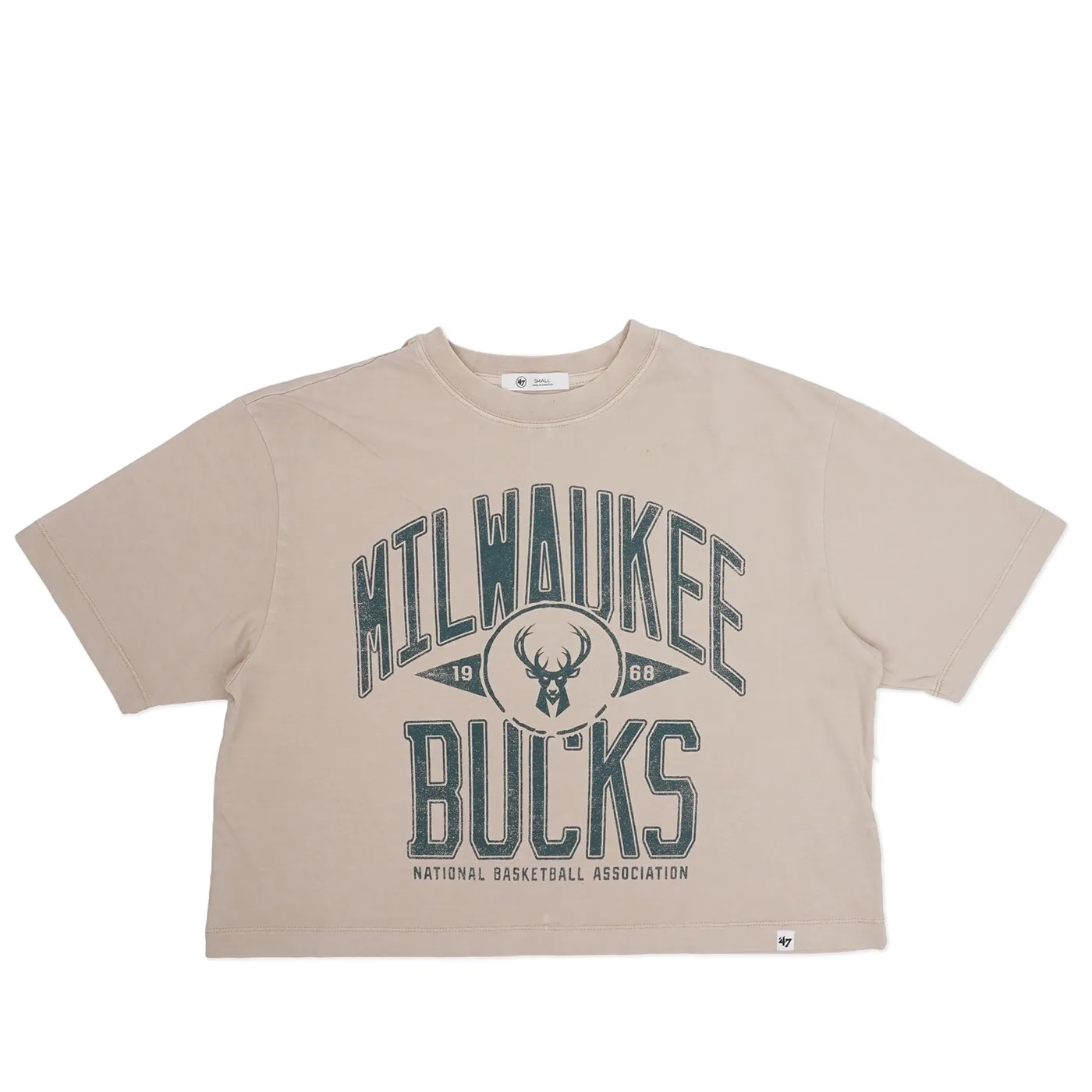 &#39;47 BRAND MILWAUKEE BUCKS WOMEN&#39;S WINDTHROW CROP TEE 