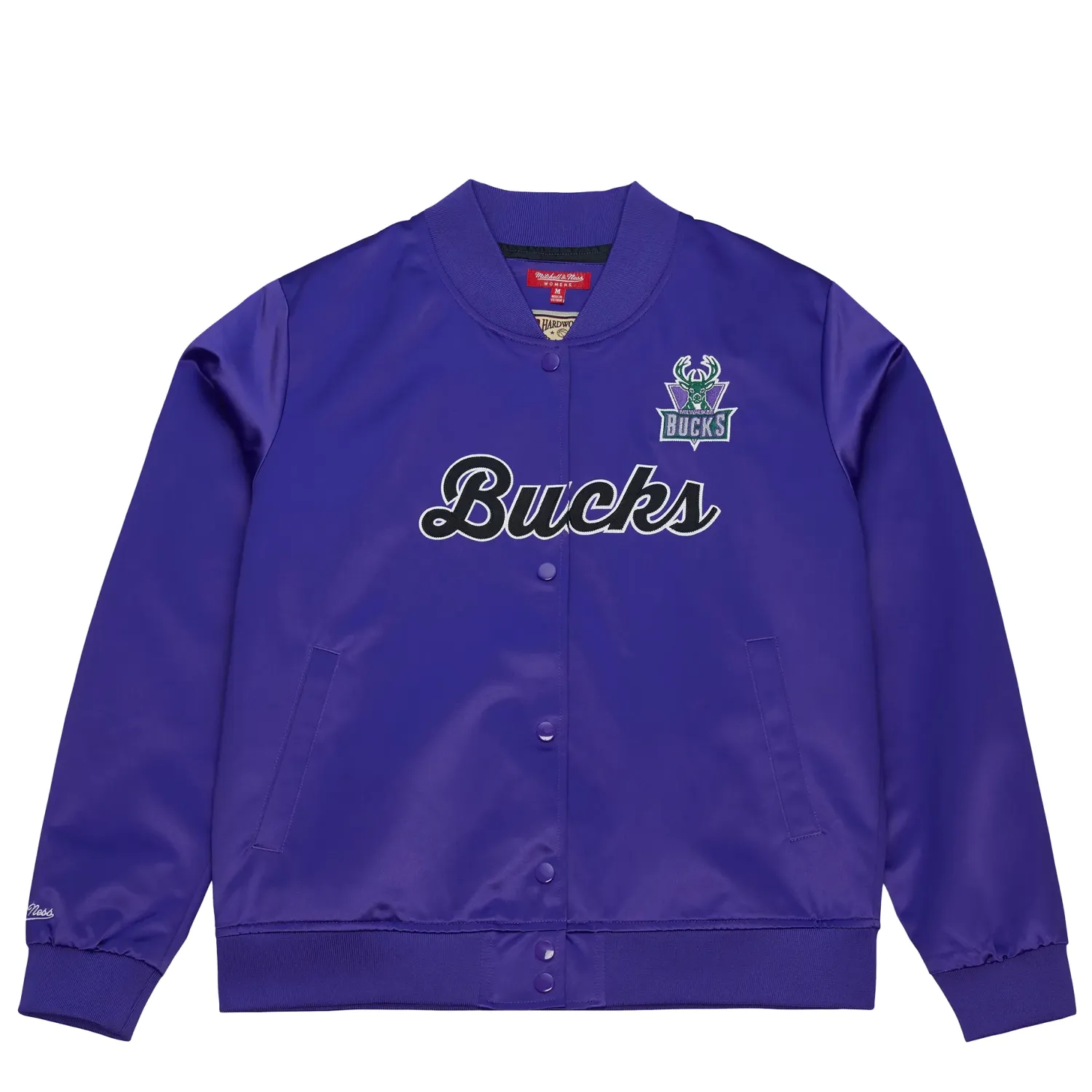 MITCHELL &amp; NESS MILWAUKEE BUCKS WOMEN&#39;S SATIN JACKET