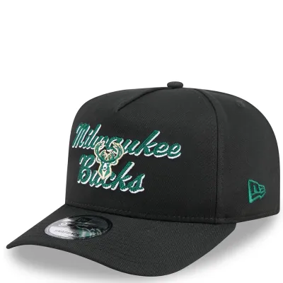 NEW ERA MILWAUKEE BUCKS CHAINSTITCH A-FRAME 9FIFTY SNAPBACK HAT