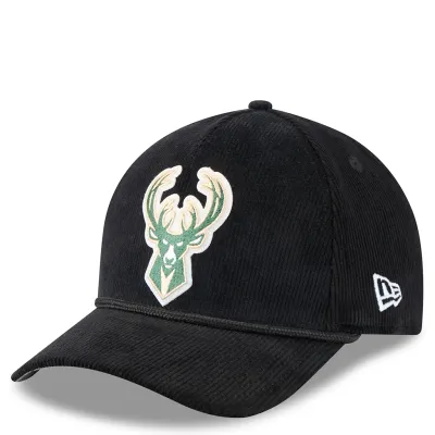 NEW ERA MILWAUKEE BUCKS CORDUROY 9FORTY A-FRAME SNAPBACK HAT