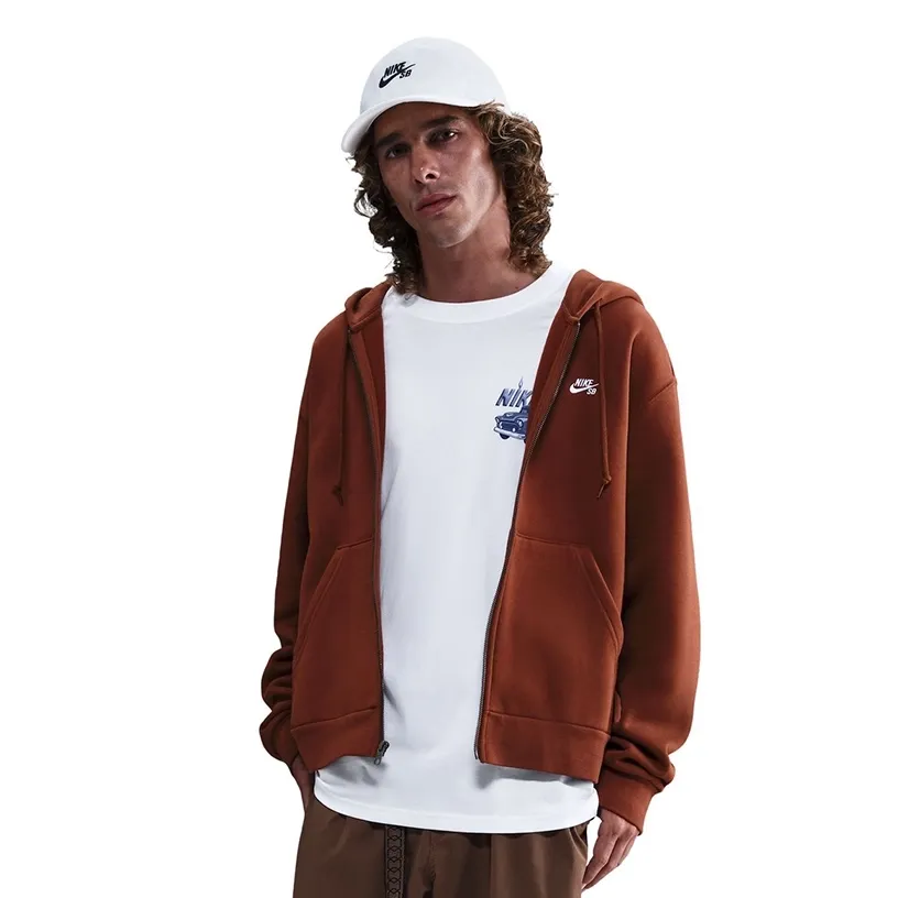 NIKE SB ESSENTIAL LOGO FULL-ZIP HOODIE 