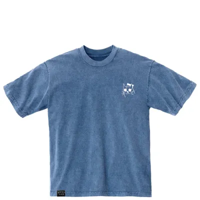 THE QUIET LIFE MUSIC CAT EMBROIDERED MINERAL TEE