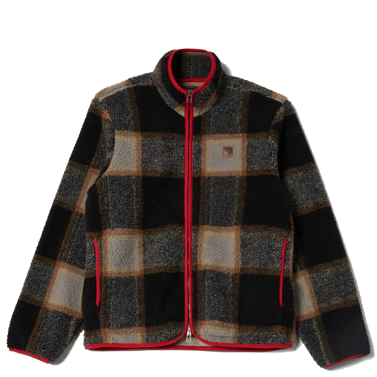 BRIXTON BUFFALO PLAID FULL-ZIP SHERPA JACKET