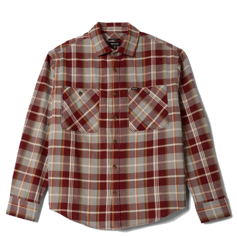 BRIXTON VINTAGE WASH LONG SLEEVE FLANNEL SHIRT