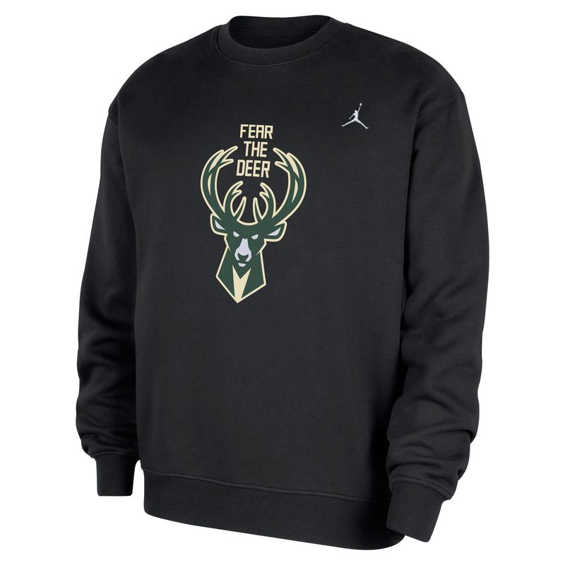 NIKE MILWAUKEE BUCKS STATEMENT ESSENTIAL CREWNECK SWEATSHIRT