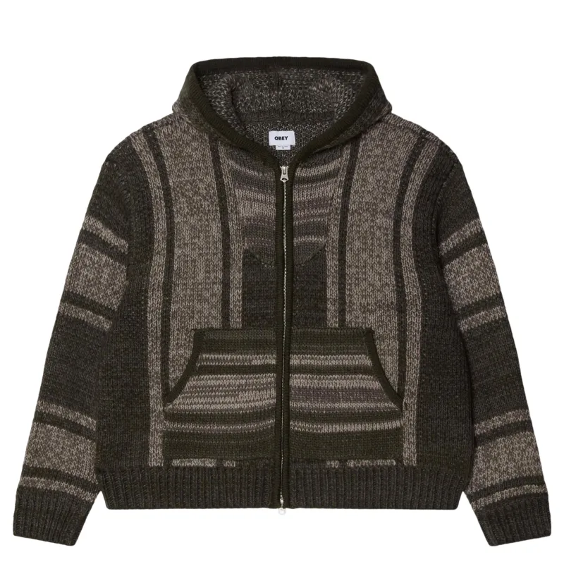 OBEY FULL-ZIP BAJA SWEATER