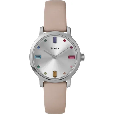 TIMEX WOMEN&#39;S TRANSCEND 31MM LEATHER BAND WATCH