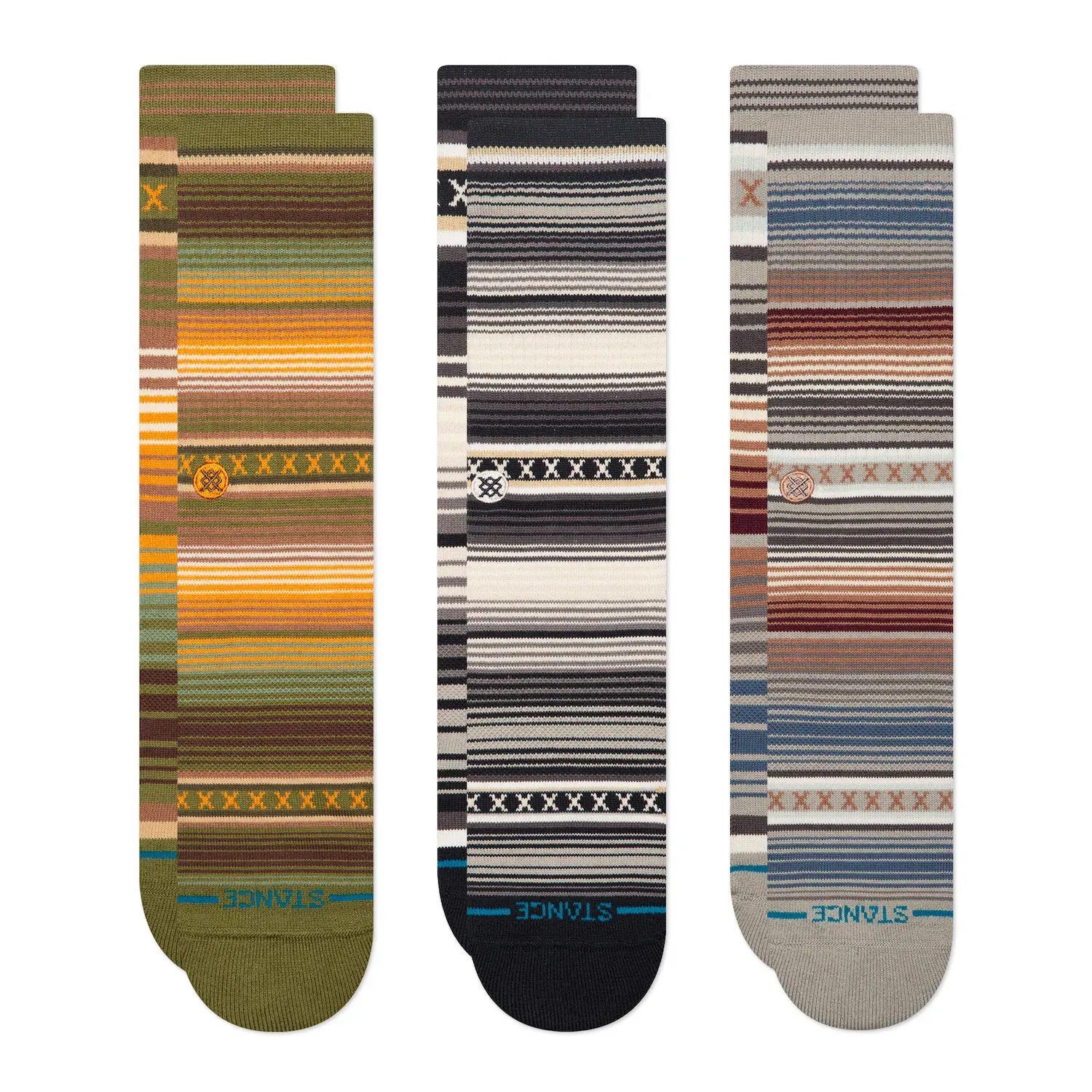 STANCE CURREN 3-PACK CREW SOCKS