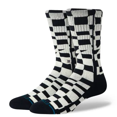 STANCE WAVE CHECK CREW SOCKS