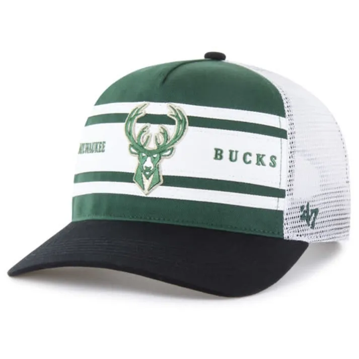 &#39;47 BRAND MILWAUKEE BUCKS DOUBLE HEADER HITCH SNAPBACK HAT
