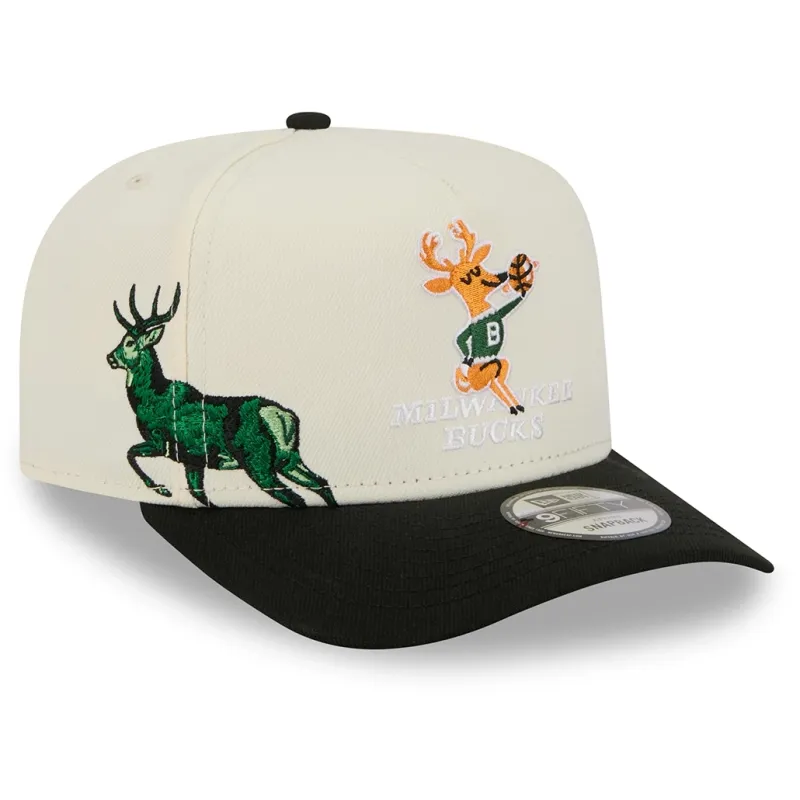 NEW ERA MILWAUKEE BUCKS BANGO DEER 9FIFTY A-FRAME SNAPBACK HAT