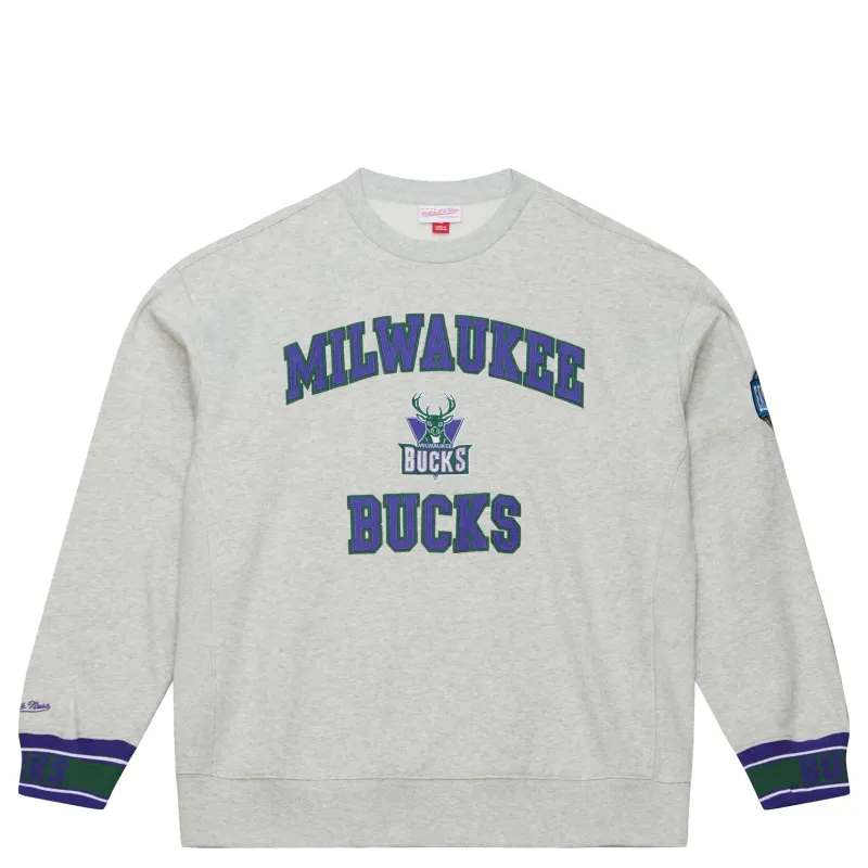 MITCHELL &amp; NESS MILWAUKEE BUCKS TEAM CELEBRATION CREWNECK SWEATSHIRT